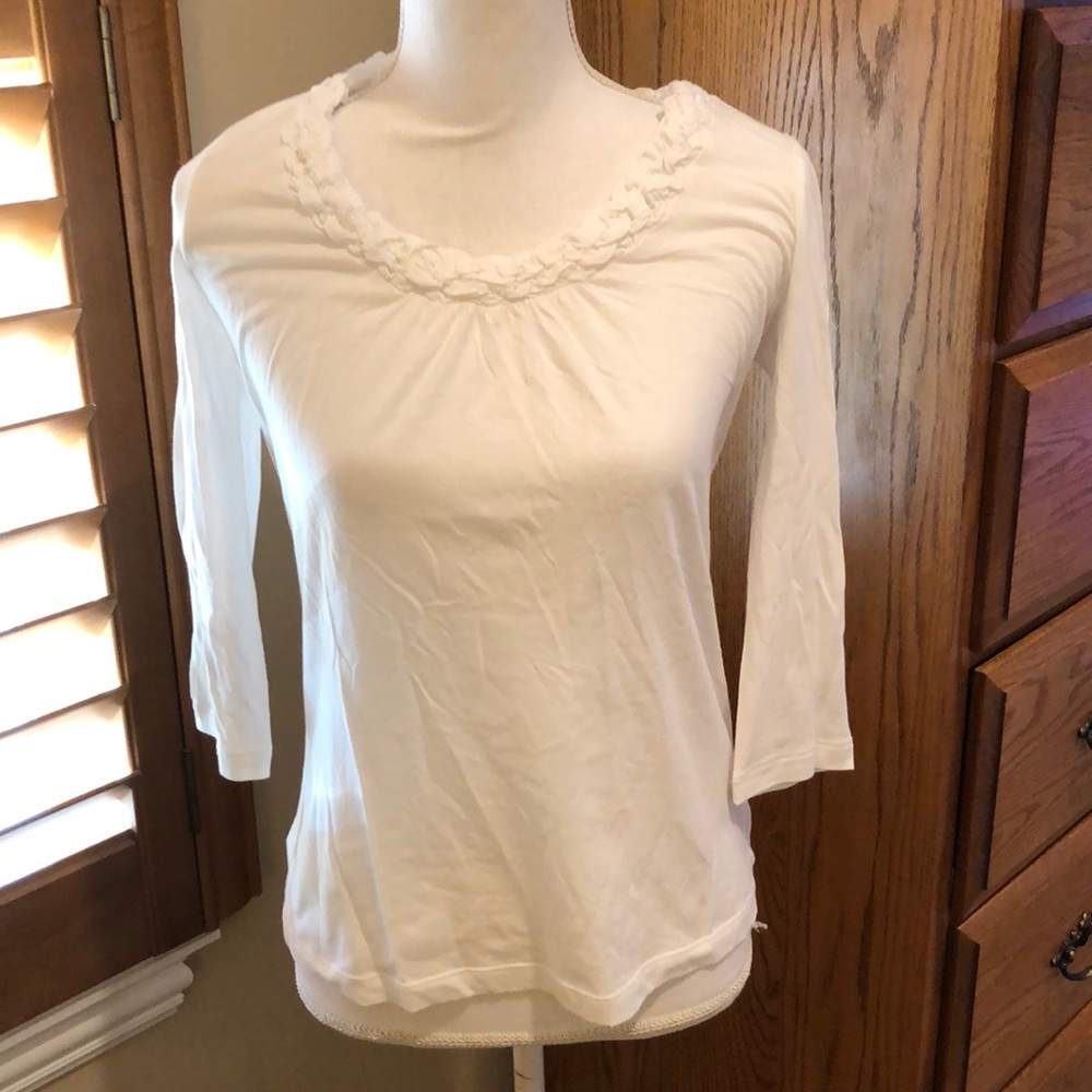 NWT Talbots 3/4 length white shirt size small